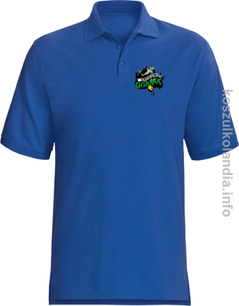 Emerytowany górnik - Koszulka męska Polo niebieska 