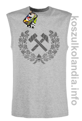 Pyrlik i żelazko znak górniczy herb górnictwa -  Bezrękawnik męski melanż 