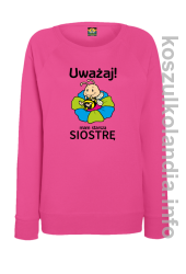 Uważaj mam starszą siostrę SERIA PSZCZÓŁKI - Bluza damska bez kaptura fuchsia 