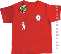 Astro Golfista na księżycu - koszulka dziecięca  czerwona 