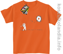Astro Golfista na księżycu - koszulka dziecięca pomarańcz 