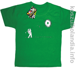 Astro Golfista na księżycu - koszulka dziecięca zielona 