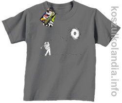 Astro Golfista na księżycu - koszulka dziecięca szara 