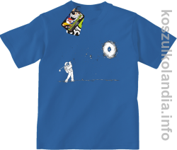 Astro Golfista na księżycu - koszulka dziecięca niebieska 
