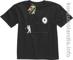 Astro Golfista na księżycu - koszulka dziecięca czarna 