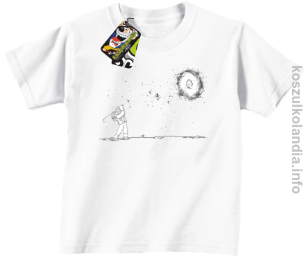 Astro Golfista na księżycu - koszulka dziecięca biała 