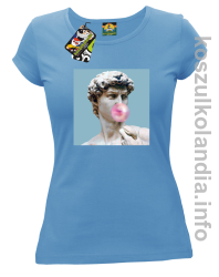 Posąg z gumą do żucia - Koszulka damska błękit 
