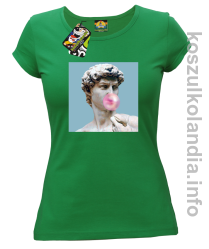 Posąg z gumą do żucia - Koszulka damska zielona 