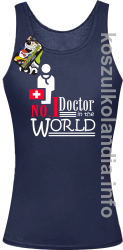 No.1 Doctor in the world - top damski - granatowa