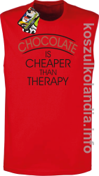 Chocolate is cheaper than therapy - bezrękawnik męski - czerwony