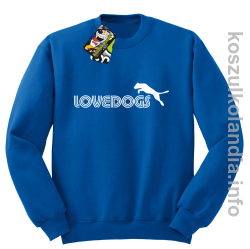 LoveDogs - Bluza męska standard bez kaptura niebieska 