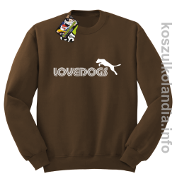 LoveDogs - Bluza męska standard bez kaptura brąz 
