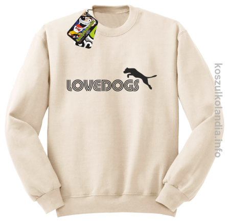 LoveDogs - Bluza męska standard bez kaptura beżowa 