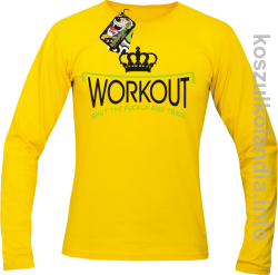 Workout shut the FUCKUP and train - Longsleeve męski - żółty