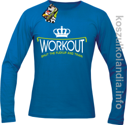 Workout shut the FUCKUP and train - Longsleeve męski - niebieski