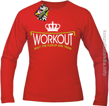 Workout shut the FUCKUP and train - Longsleeve męski - czerwony