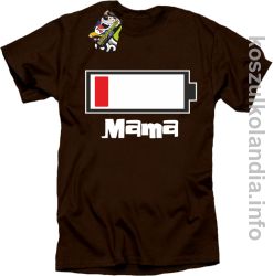 MAMA Bateria do ładowania - Koszulka STANDARD - brązowa