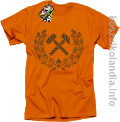 Pyrlik i żelazko znak górniczy herb górnictwa - Koszulka męska pomarańcz 