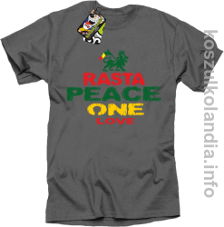Rasta Peace ONE LOVE -  Koszulka męska - szara