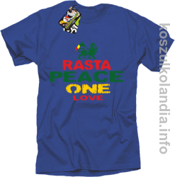 Rasta Peace ONE LOVE -  Koszulka męska - niebieska