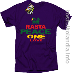 Rasta Peace ONE LOVE -  Koszulka męska - fioletowa