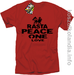 Rasta Peace ONE LOVE -  Koszulka męska - czerwona