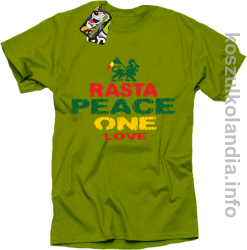 Rasta Peace ONE LOVE -  Koszulka męska - kiwi