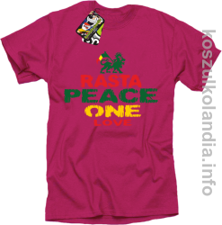 Rasta Peace ONE LOVE -  Koszulka męska - fuksja
