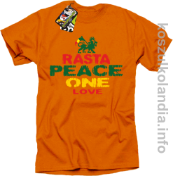 Rasta Peace ONE LOVE -  Koszulka męska - pomarańczowa