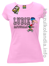 Lubię zapierdalać rowerzysta - koszulka damska - różowa