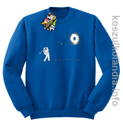 Astro Golfista na księżycu - Bluza męska standard bez kaptura niebieska 