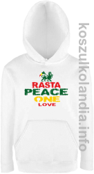 Rasta Peace ONE LOVE - bluza z kapturem dziecięca - biała