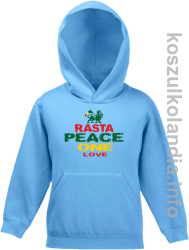 Rasta Peace ONE LOVE - bluza z kapturem dziecięca - błękitna