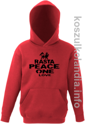 Rasta Peace ONE LOVE - bluza z kapturem dziecięca - czerwona