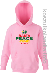 Rasta Peace ONE LOVE - bluza z kapturem dziecięca - różowa