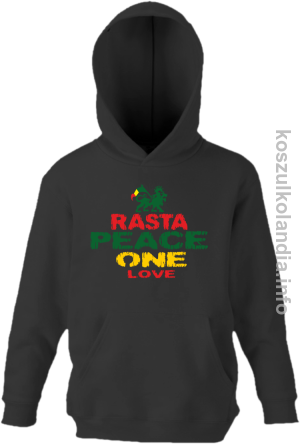 Rasta Peace ONE LOVE - bluza z kapturem dziecięca - czarna