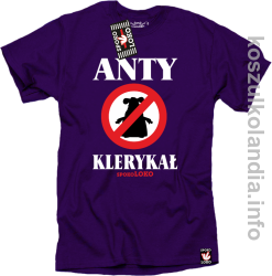 Anty Klerykał - koszulki męskie - fioletowa