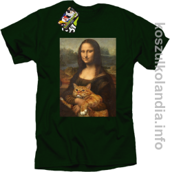 Mona Lisa z kotem - koszulka męska butelkowa 
