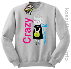 Crazy CAT Lady - Bluza męska standard bez kaptura melanż 