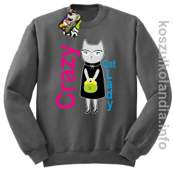 Crazy CAT Lady - Bluza męska standard bez kaptura szara 