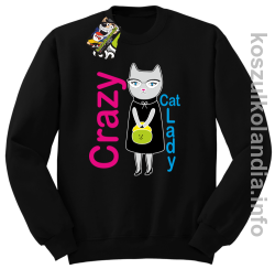 Crazy CAT Lady - Bluza męska standard bez kaptura czarna 