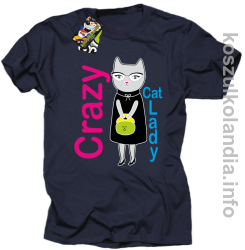 Crazy CAT Lady - Koszulka męska granat