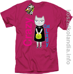 Crazy CAT Lady - Koszulka męska fuchsia 