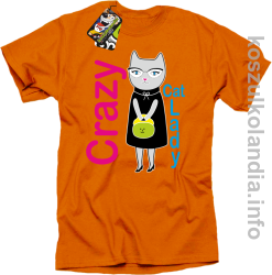 Crazy CAT Lady - Koszulka męska pomarańcz 