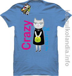 Crazy CAT Lady - Koszulka męska błękit 