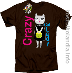 Crazy CAT Lady - Koszulka męska brąz 
