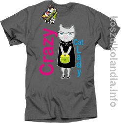 Crazy CAT Lady - Koszulka męska szara 
