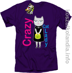 Crazy CAT Lady - Koszulka męska fiolet 