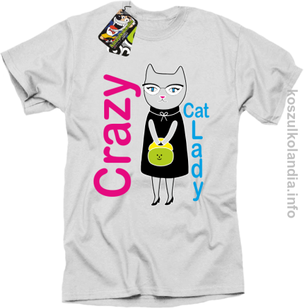 Crazy CAT Lady - Koszulka męska biała 