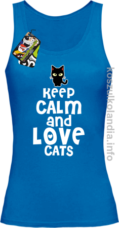 Keep Calm and Love Cats Black Filo - Top damski 